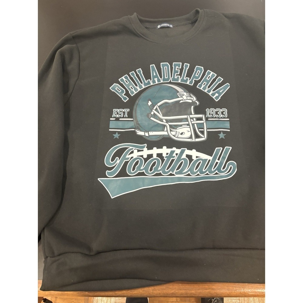 Leehanton Philadelphia Black Fleece Pullover Crew Neck Sweatshirt Size 3XL